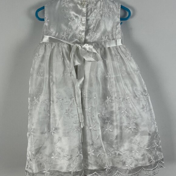 Zighi Baby Baptism Fit Flare Dress & Cardigan Size 6M White Floral Round Neck - Picture 6 of 13